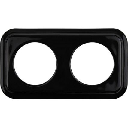 Elhard - Întrerupător retro ceramic unipolar nr. 1 și priză SCHUKO 230V cu ramă neagră