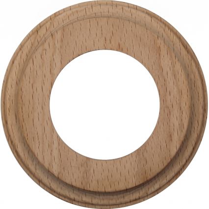Elhard - Întrerupător retro simplu din ceramică cu ramă nr. 1 alb/lemn deschis