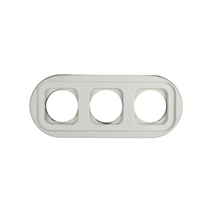 Elhard - Priză casnică ceramică retro triplă cu ramă SCHUKO 230V neagră