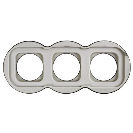 Elhard - Priză casnică retro triplă din ceramică cu ramă SCHUKO 230V neagră