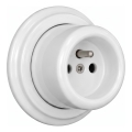Elhard - Priză ceramică retro de perete pentru uz casnic cu ramă 230V albă