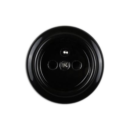 Elhard - priză ceramică retro pentru casă, 230 V, neagră