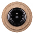 Elhard - Priză ceramică retro pentru casă cu ramă 230V negru/lemn deschis