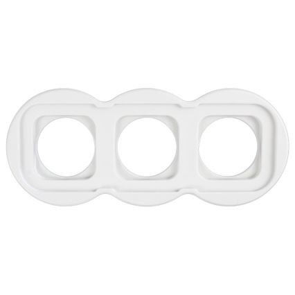 Elhard - Priză ceramică retro triplă pentru uz casnic, cu ramă, 230V, albă