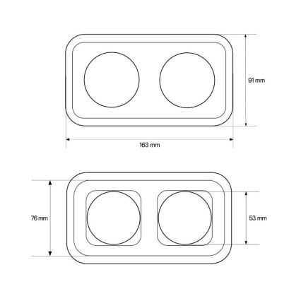 Elhard - Priză dublă retro din ceramică pentru locuință cu ramă SCHUKO 230V neagră