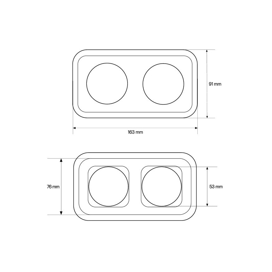 Elhard - Priză dublă retro din ceramică pentru locuință cu ramă SCHUKO 230V neagră