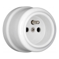 Elhard - Priză retro ceramică de perete pentru uz casnic 230V albă