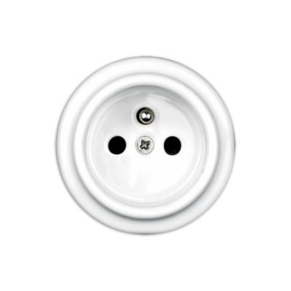 Elhard - Priză retro ceramică de perete pentru uz casnic 230V albă