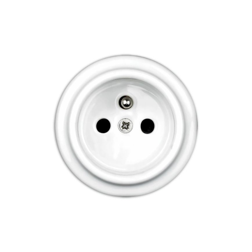 Elhard - Priză retro ceramică de perete pentru uz casnic 230V albă