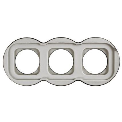Elhard - Priză triplă ceramică retro pentru uz casnic, cu ramă, 230V, neagră