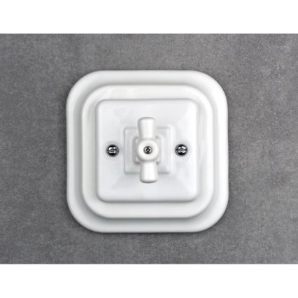 Elhard - Ramă retro din ceramică, simplă, albă