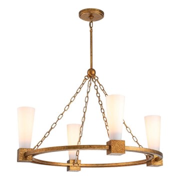 Elstead - Candelabru suspendat pe tijă KRISTY 4xE27/40W/230V, finisaj cupru