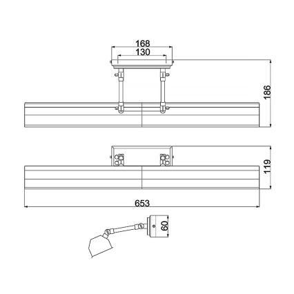 Elstead - Aplică pentru tablouri CHAWTON 4xE14/40W/230V negru