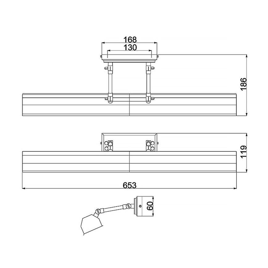 Elstead - Aplică pentru tablouri CHAWTON 4xE14/40W/230V bronzată