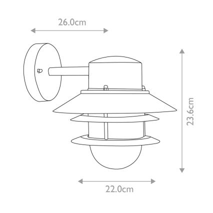 Elstead - Aplică de perete pentru exterior COPENHAGEN 1xE27/60W/230V IP44