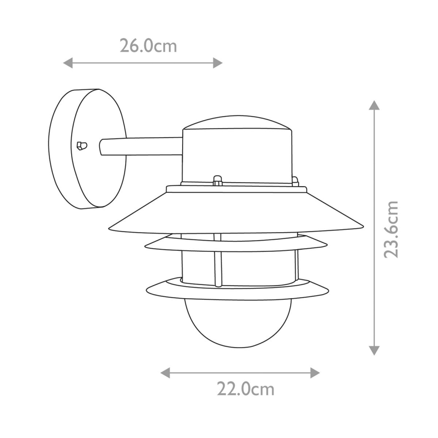 Elstead - Aplică de perete pentru exterior COPENHAGEN 1xE27/60W/230V IP44