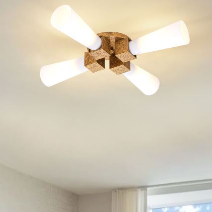 Elstead - Lustră pe tijă KRISTY 4xE27/40W/230V, cu finisaj cupru