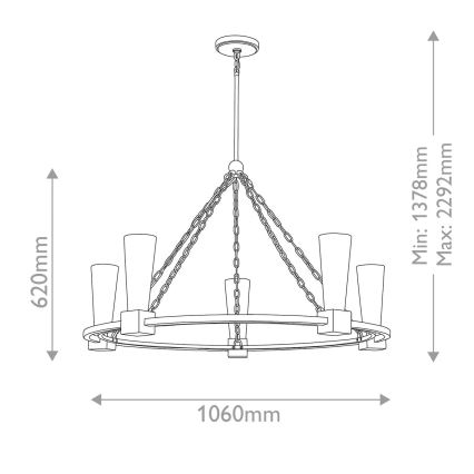 Elstead - Lustră KRISTY pe tijă, 5xE27/40W/230V, finisaj cupru