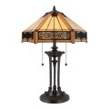 Elstead - Lampă de masă INDUS 2xE27/60W/230V sticlă ambrată