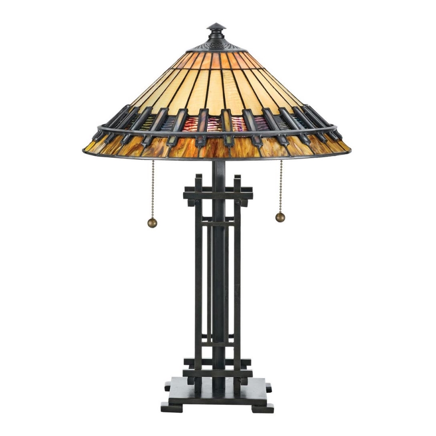 Elstead - Lampă de masă Tiffany CHASTAIN 2xE27/60W/230V