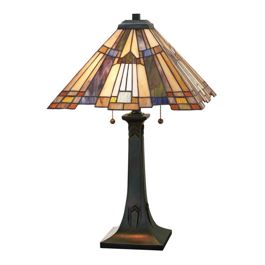 Elstead - Lampă de masă Tiffany INGLENOOK 2xE27/60W/230V