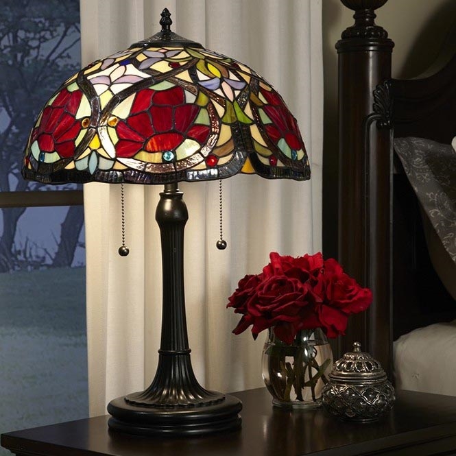 Elstead - Lampă de masă Tiffany LARISSA 2xE27/60W/230V