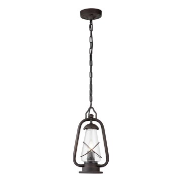 Elstead - Lustră de exterior suspendată pe lanț MINERS, 1xE27/60W/230V, IP44, finisaj bronz