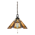 Elstead - Lustră Tiffany INGLENOOK suspendată pe lanț, 3xE27/60W/230V
