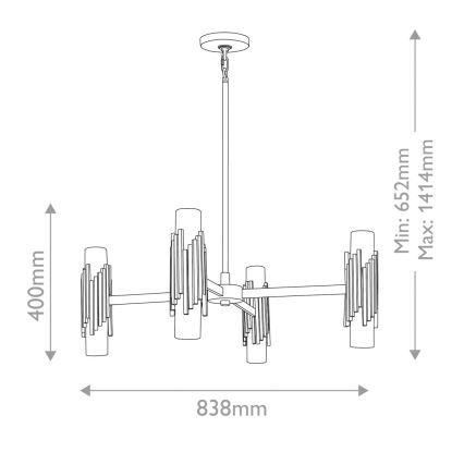 Elstead - Lustră pe tijă MARVELE 8xE14/40W/230V aurie