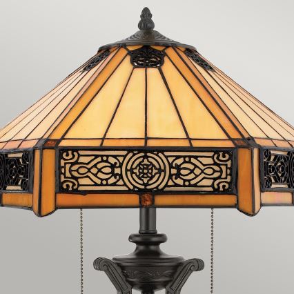 Elstead - Lampă de masă INDUS 2xE27/60W/230V sticlă ambrată