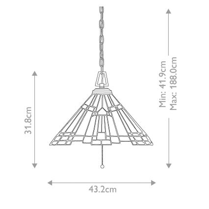 Elstead - Lustră Tiffany INGLENOOK suspendată pe lanț, 3xE27/60W/230V
