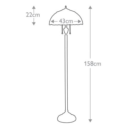 Elstead - Lampă de podea Tiffany LARISSA 2xE27/100W/230V