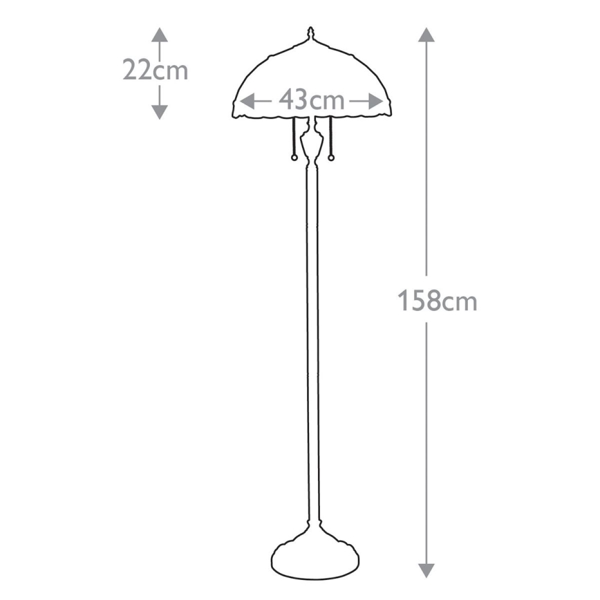 Elstead - Lampă de podea Tiffany LARISSA 2xE27/100W/230V