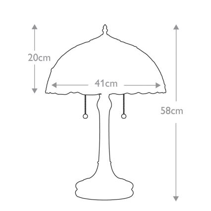 Lampă de masă Tiffany LARISSA 2xE27/60W/230V - Elstead