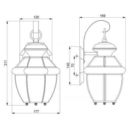 Elstead - Aplică de exterior NEWBURY 1xE27/60W/230V IP44