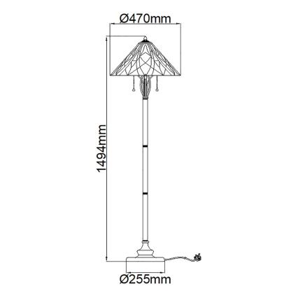 Elstead - Lampadar Tiffany VICTORY 2xE27/60W/230V