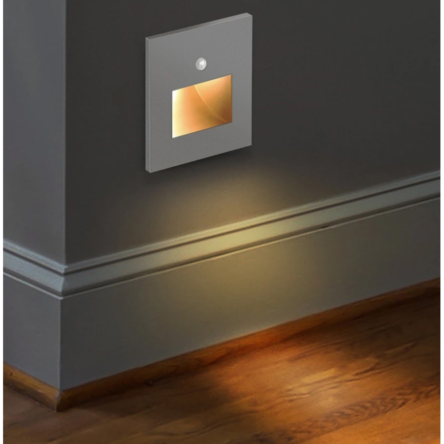 Emithor 70416 - Lumină LED pentru scări cu senzor SUNNY LED/1W/230V 4000K gri