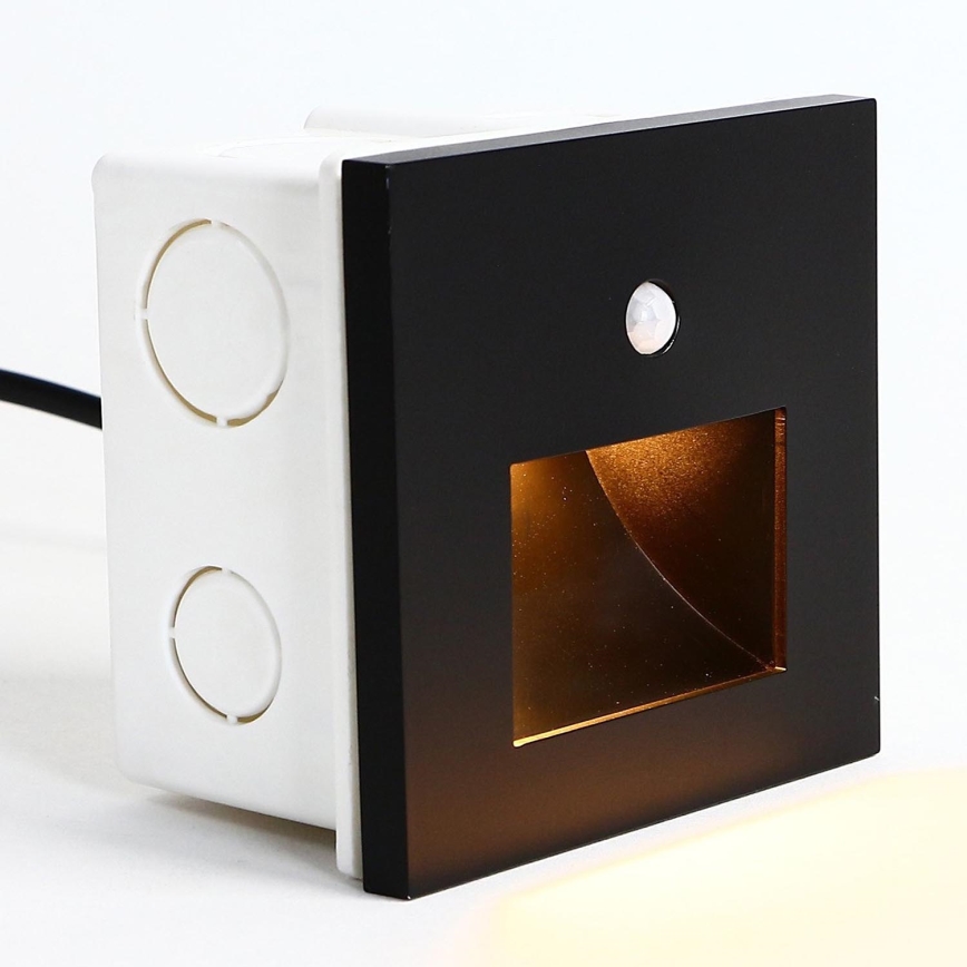 Emithor 70418 - Lampă LED pentru scări cu senzor SUNNY LED/1W/230V 4000K negru