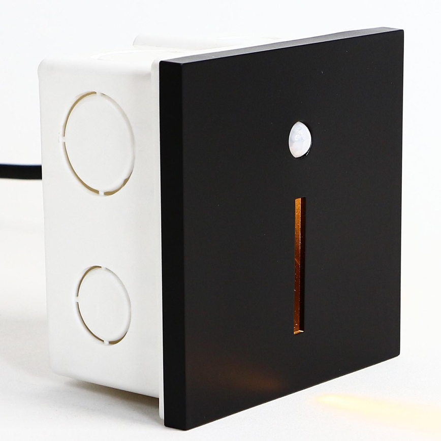 Emithor 70430 - Lampă LED pentru scări cu senzor LINE LED/1W/230V negru