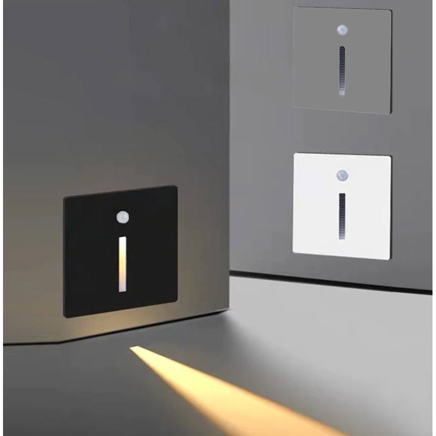 Emithor 70430 - Lampă LED pentru scări cu senzor LINE LED/1W/230V negru