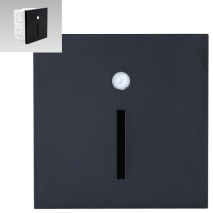 Emithor 70430 - Lampă LED pentru scări cu senzor LINE LED/1W/230V negru