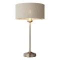 Endon 100646 - Lampă de masă HIGHCLERE, 1xE14/7W/230V, bej/crom mat, Ø 25 cm