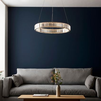 Endon 102255 - Lustră LAGUNA cu LED, dimerizabilă, suspendată pe cablu, LED/36W/230V, crom lucios