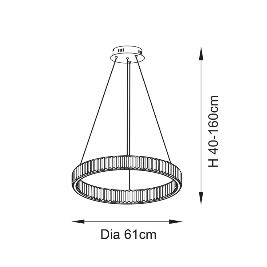 Endon 102255 - Lustră LAGUNA cu LED, dimerizabilă, suspendată pe cablu, LED/36W/230V, crom lucios