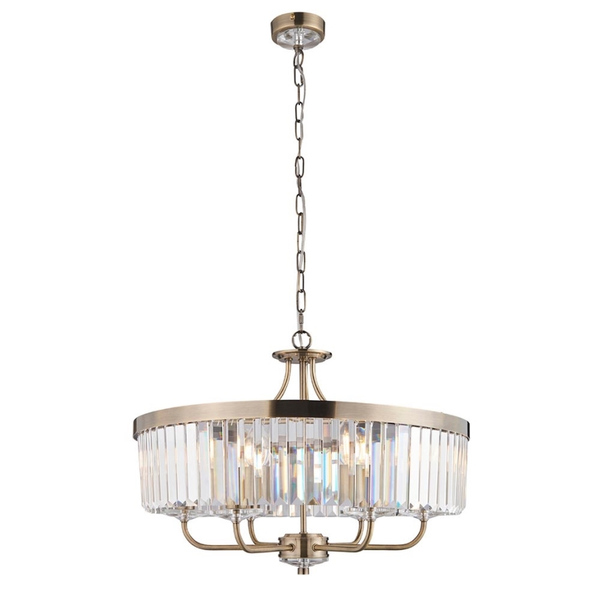 Endon 102505 - Candelabru cu lanț, 6xE14/6W/230V, diametru 55 cm, alamă