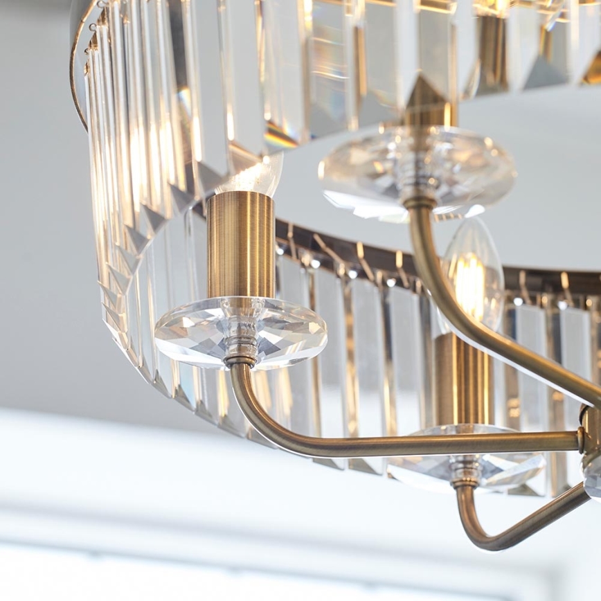 Endon 102505 - Candelabru cu lanț, 6xE14/6W/230V, diametru 55 cm, alamă