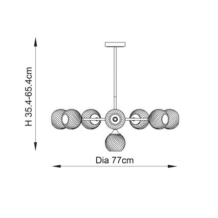 Endon 104051 - Lustru pe tijă ALLEGRA 8xE14/7W/230V crom lucios