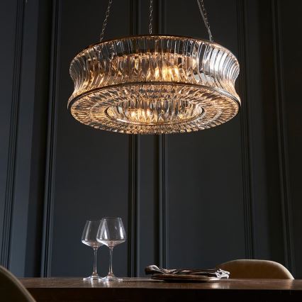 Endon 104528 - Lustră suspendată pe lanț, 6xE14/6W/230V, crom lucios