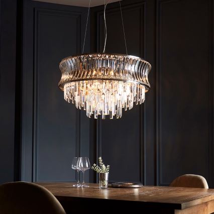 Endon 104530 - Lustră suspendată cu lanț 9xE14/6W/230V crom lucios