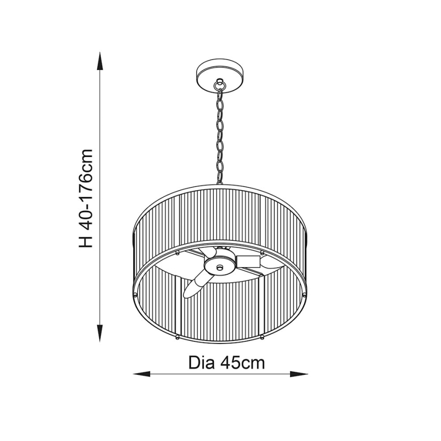 Endon 106282 - Lustră cu lanț RIDGETON 3xE14/6W/230V alamă